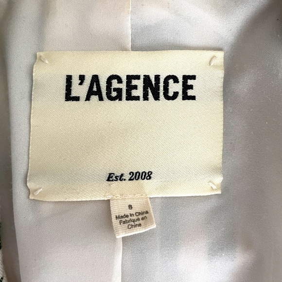 L'AGENCE Scout Striped Blazer, Olive/Cream, Size 8 - Picture 11 of 13